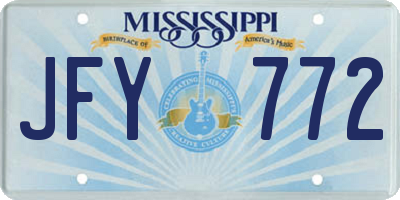 MS license plate JFY772
