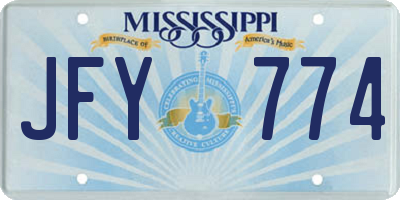 MS license plate JFY774