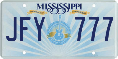 MS license plate JFY777