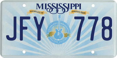 MS license plate JFY778
