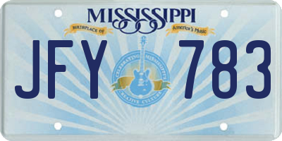 MS license plate JFY783