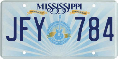 MS license plate JFY784