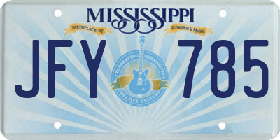 MS license plate JFY785