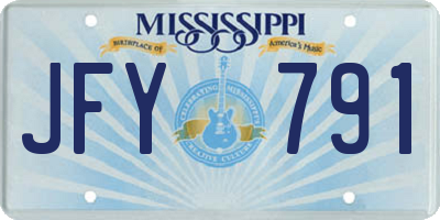 MS license plate JFY791