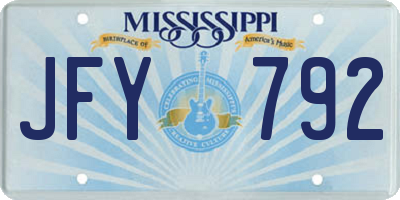 MS license plate JFY792
