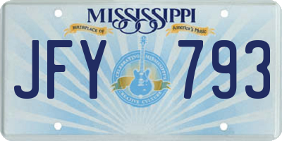 MS license plate JFY793