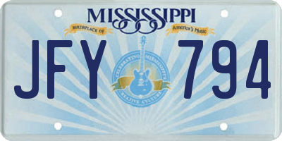 MS license plate JFY794