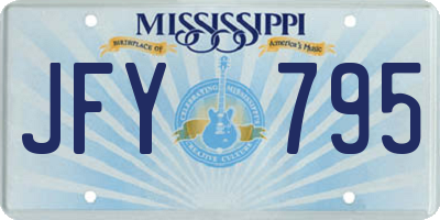 MS license plate JFY795