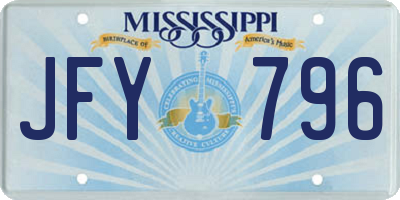 MS license plate JFY796