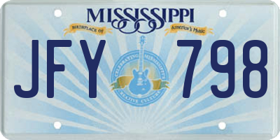 MS license plate JFY798