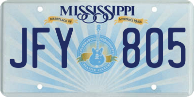 MS license plate JFY805