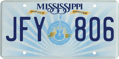 MS license plate JFY806