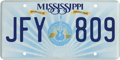 MS license plate JFY809