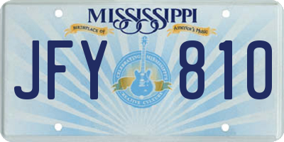 MS license plate JFY810