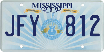 MS license plate JFY812