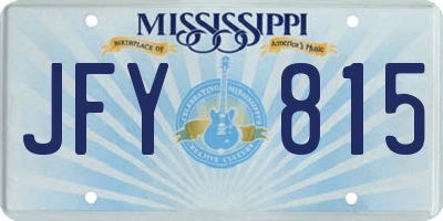 MS license plate JFY815
