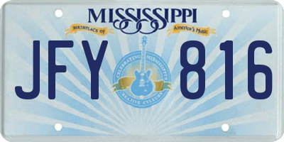MS license plate JFY816