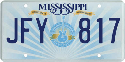 MS license plate JFY817