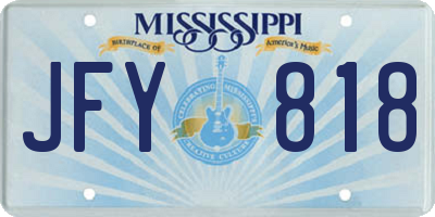 MS license plate JFY818
