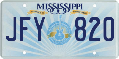 MS license plate JFY820