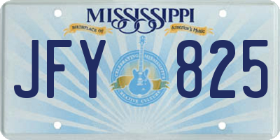 MS license plate JFY825