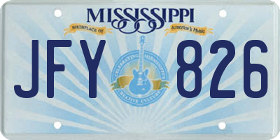 MS license plate JFY826