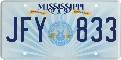 MS license plate JFY833