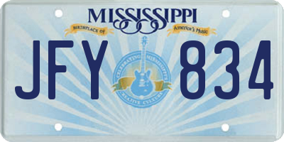 MS license plate JFY834