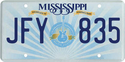 MS license plate JFY835