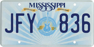 MS license plate JFY836