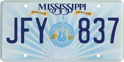 MS license plate JFY837