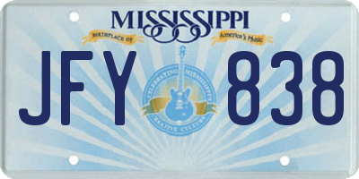 MS license plate JFY838