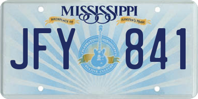 MS license plate JFY841
