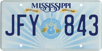 MS license plate JFY843