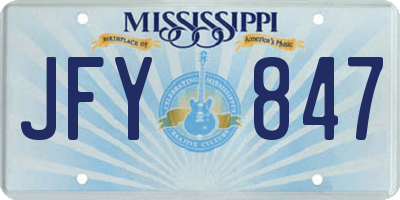 MS license plate JFY847