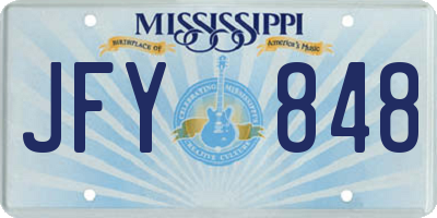 MS license plate JFY848