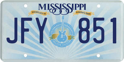 MS license plate JFY851
