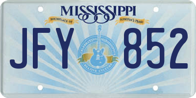MS license plate JFY852