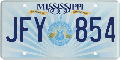 MS license plate JFY854