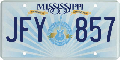 MS license plate JFY857