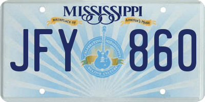 MS license plate JFY860