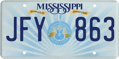 MS license plate JFY863