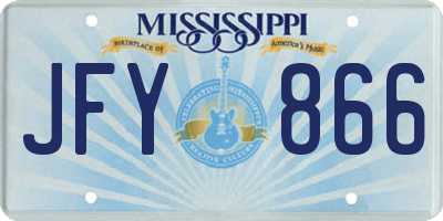 MS license plate JFY866
