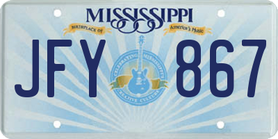 MS license plate JFY867