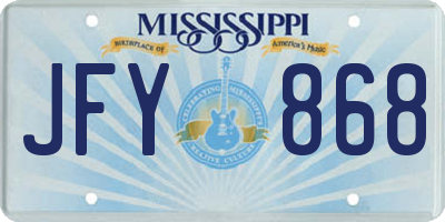 MS license plate JFY868