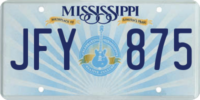 MS license plate JFY875