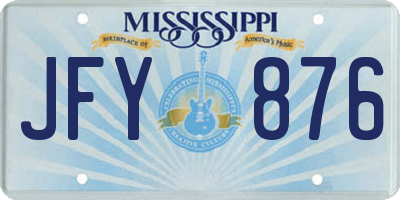MS license plate JFY876