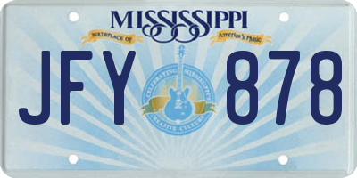MS license plate JFY878