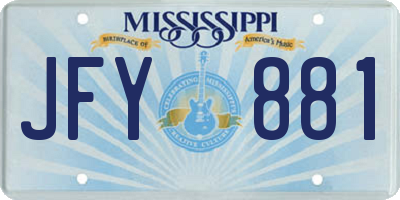 MS license plate JFY881