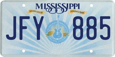 MS license plate JFY885